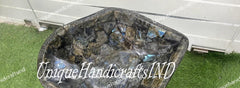 Labradorite stone sink, Labradorite wash basin, Gemstone Sink, Semi precious sink, Live Edge Art Handmade Vanity Sink, Basin Bathroom Sink Unique Handicrafts IND