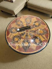 Home Decor Black Marble Coffee Table Top Semi Precious Inlay Stone Italian Arts Living room Furniture sale on Unique Handicrafts IND