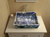 Stone Sink/ Geode Natural stone Bathroom sink and wash basin / Blue Agate Geode Sink / Nice Bathroom decor / Geode Wash Basin / Home Decor Unique Handicrafts IND