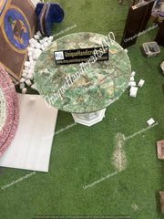 Elegant Amazonite Stone Coffee Table for Living Room – Natural Gemstone Décor Unique Handicrafts IND