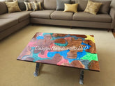 Colorful Epoxy Resin Table – Unique Handcrafted Piece for Your Living Room Unique Handicrafts IND
