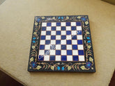 Luxury Marble Chess Board with Semi-Precious Stone Inlay – Handcrafted Floral Art Game Set Best Christmas Gifts For Chess Lovers Unique Handicrafts IND