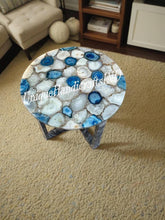 Luxury Stone Coffee Table in Quartz & Blue Agate – Handcrafted Modern Centerpiece Unique Handicrafts IND