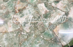 Elegant Amazonite Stone Table – Unique Gemstone Accent Table, Handmade Natural Stone Furniture, Home Decor, Blue Green Amazonite Decor Unique Handicrafts IND