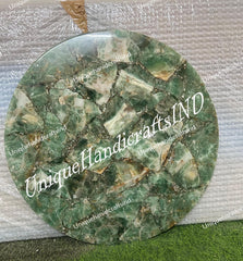 Gemstone Round Coffee Table – Handmade Natural Stone Table, Luxury Accent Furniture, Unique Home Decor, Modern Gemstone Coffee Table Unique Handicrafts IND