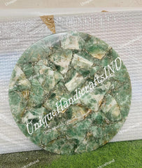 Gemstone Round Coffee Table – Handmade Natural Stone Table, Luxury Accent Furniture, Unique Home Decor, Modern Gemstone Coffee Table Unique Handicrafts IND