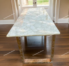 Quartz Stone Coffee Table – Luxury Quartz Countertop Dining Table – Kitchen Island & Backlit Slab – Stone Bar Countertop Decor Unique Handicrafts IND