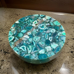 Green Agate Stone Coffee Table | Gemstone Table | Luxury Quartz Slab Furniture | Handmade Stone Top Table | Unique Home Decor Unique Handicrafts IND