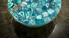 Green Agate Stone Coffee Table | Gemstone Table | Luxury Quartz Slab Furniture | Handmade Stone Top Table | Unique Home Decor Unique Handicrafts IND