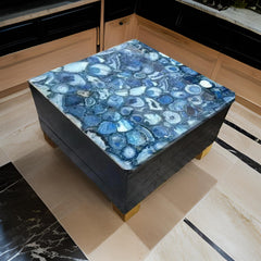 Luxury Blue Agate Coffee Table - Square Shape, Garden, Office, Patio & Center Table Unique Handicrafts IND