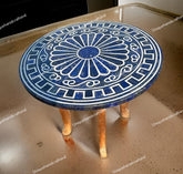 Lapis Lazuli Table Top – Luxury Blue Gemstone Furniture – Unique Handmade Stone Accent Table Unique Handicrafts IND