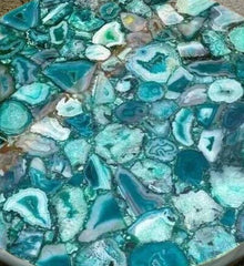 Green Agate Stone Coffee Table | Gemstone Table | Luxury Quartz Slab Furniture | Handmade Stone Top Table | Unique Home Decor Unique Handicrafts IND