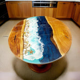 Epoxy Resin Table | Handmade Modern Epoxy Dining Table | Custom Resin Top Furniture | Unique Handcrafted Table Unique Handicrafts IND