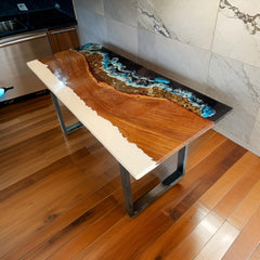 Handcrafted Epoxy Resin Table | Custom Resin Top Table | Epoxy River Table | Handmade Modern Furniture Unique Handicrafts IND