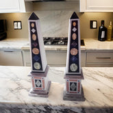 Handcrafted Marble Obelisk – Healing Stone Sculpture, Egyptian Style Decor Unique Handicrafts IND