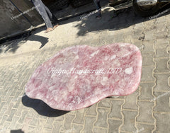 Buy Pink Rose Quartz Coffee Table Top,Abstract Coffee Table - Live Edge Handmade Stone Art - Natural Gemstone Table for Luxury Home Décor Unique Handicrafts IND