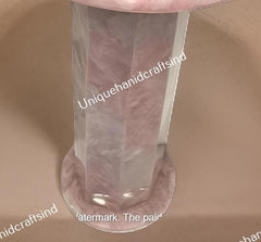 Rose Quartz Gemstone Table – Luxury Coffee, Side, Dining & Accent Table for Home Decor Unique Handicrafts IND