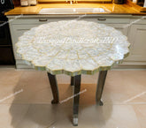 Mother of Pearl Inlay Table / Elegant Handmade Side or Coffee Table Unique Design Unique Handicrafts IND