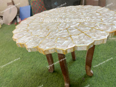 Mother of Pearl Inlay Table / Elegant Handmade Side or Coffee Table Unique Design Unique Handicrafts IND