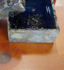Blue Labradorite Gemstone Jewelry Box – Large Stone Keepsake Box for Ashes, Healing, Memorial Gift Unique Handicrafts IND