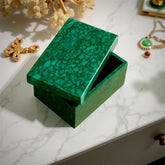 Malachite Inlay Jewelry Box – Handmade Stone Art Gift, Decorative Keepsake Box for Loved One, Unique Luxury Decor Unique Handicrafts IND