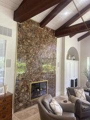 Petrified Wood Wall Panel – Natural Stone Slabs for Living Room Decor Unique Handicrafts IND