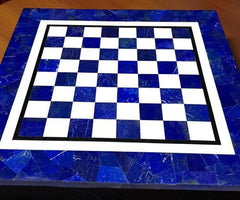 Luxury Lapis Lazuli Chess Set – Handmade Stone Inlay Board with Matching Chess Pieces Unique Handicrafts IND