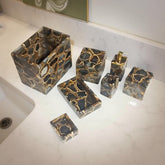 Wild Agate Stone Bathroom Set – Handmade Luxury Bathroom Accessories & Decor Gift Unique Handicrafts IND