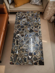 Brown Agate Coffee Table Natural Stone Top Modern Living Room Accent Furniture Unique Handicrafts IND