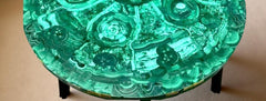 Handmade Malachite Stone Table – Round Inlay for Coffee or Center Use Unique Handicrafts IND
