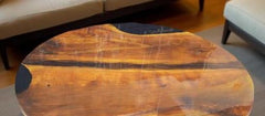 Black Epoxy Coffee Table – Round Wood Resin Table – Handmade Modern Wooden Furniture – Rustic Living Room Decor Unique Handicrafts IND