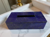 Tissue Box in White Marble with Blue Lapis Lazuli Overlay Work / Stone Tissue Box /Bathroom Accessories in Marble Box for Hotel & Restaurant Unique Handicrafts IND