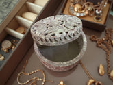 Jewelry Box With Naturals Soapstone Marble Filigree Handmade Art Best Birthday Gift For her Unique Handicrafts IND