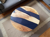 Black Epoxy Resin Round Table – Handmade Wood Furniture – Modern Home Decor – Rustic Coffee Table – Custom Resin Tabletop Unique Handicrafts IND