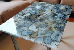 Gray Agate Stone Coffee Table – Kitchen Island Countertop Slab | Natural Stone Home Decor | Handmade Unique Furniture Unique Handicrafts IND