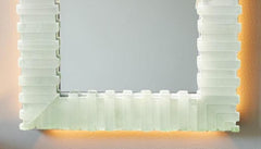 Handmade Selenite Wall Mirror with Crystal Inlay – Agate Stone Gemstone Mirror for Home Decor, Sale Unique Handicrafts IND