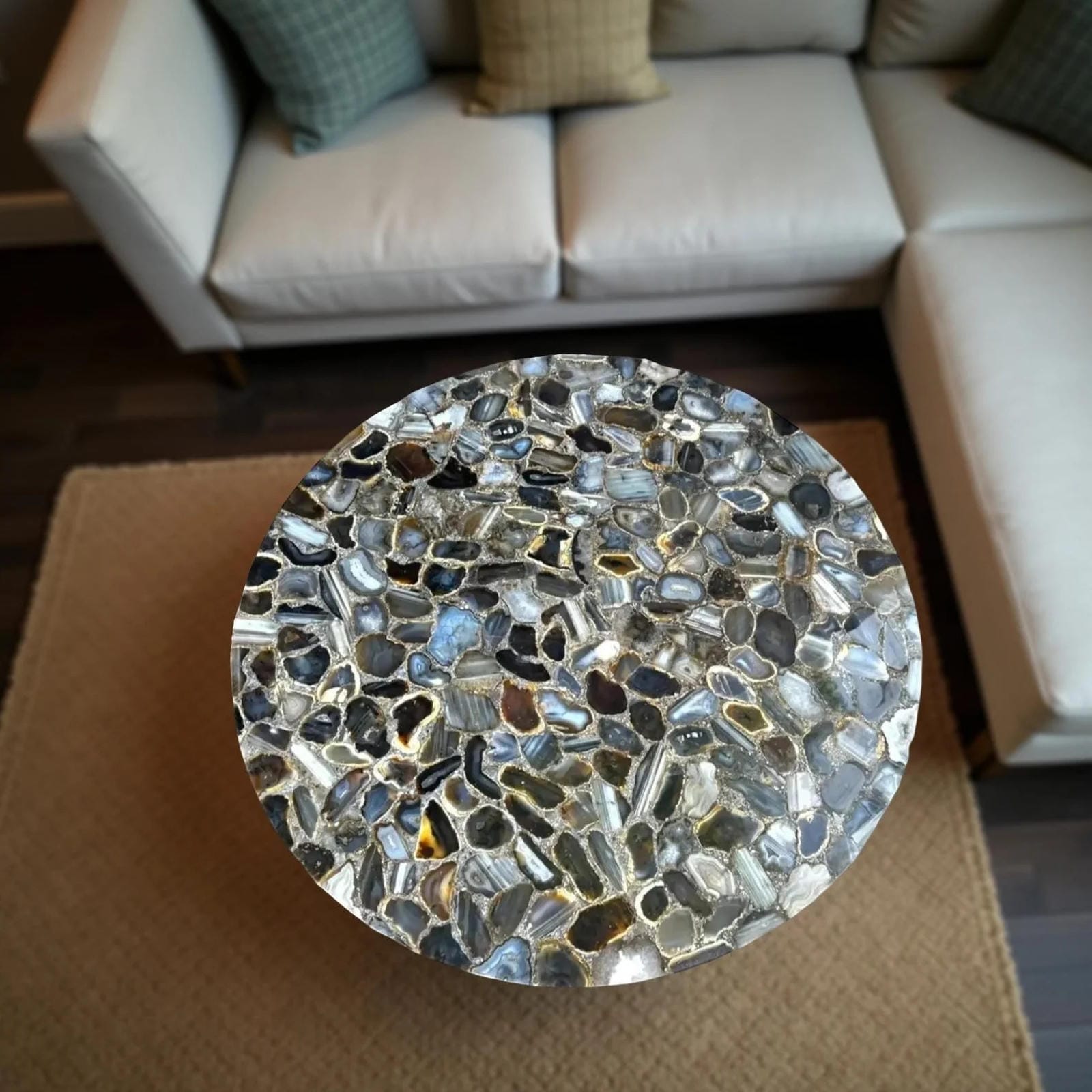 Elegant Stone Coffee Table – Handmade Mid Century Modern Home Decor & Custom Gift Idea Unique Handicrafts IND