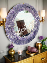 AMETHYST Crystal Mirror Gorgeous Wall Decor / Purple Gemstone Wall Hanging Mirror/ Decorative Glass for Work Space Decor / Accent Mirror Unique Handicrafts IND
