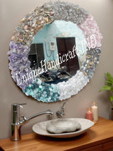 Modern Wall Mirror With 7 Chakra Real gemstone / Wall Hanging Mirror Hand carved Crystal Bathroom Interior Personalized Wedding Gift Unique Handicrafts IND