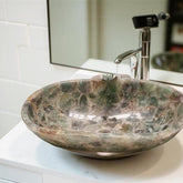 Natural Green Fluorite Agate Sink – Oval Quartz Stone Wash Basin – Agate Stone Bathroom or Kitchen Sink – Gemstone Wash Basin Unique Handicrafts IND