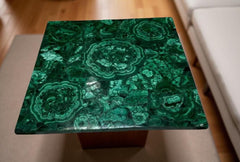 Malachite Coffee Table Top – Malachite Dining Table – Natural Green Stone Table – Malachite Inlay Table – Luxury Gemstone Furniture Unique Handicrafts IND