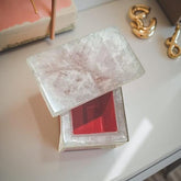 Personalized Rose Quartz Jewelry Box – Handmade Trinket Box – Keepsake Gift for Her – Crystal Jewelry Organizer – Gift for Women Unique Handicrafts IND