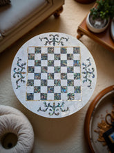 Luxury Mother of Pearl Chess Board Table – Handmade Paua Shell Stone Inlay with Chess Pieces – Elegant Marble Game Set Gift Decor Unique Handicrafts IND