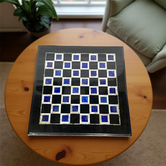 Antique Marble Chess Board – Lapis Lazuli Inlay with Semi-Precious Stones – Handmade Mosaic Stone Art – Decorative Gift for Him Unique Handicrafts IND