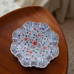 Elegant Marble Inlay Food Platter – Carnelian Flower Decorative Tray | Artisan Stone Serving Board Kitchen Accessories Unique Handicrafts IND