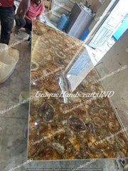 Luxury Petrified Wood Table – Agate Stone Countertop for Kitchen Island & Bar Counters Unique Handicrafts IND