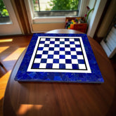 Luxury Lapis Lazuli Chess Set – Handmade Stone Inlay Board with Matching Chess Pieces Unique Handicrafts IND
