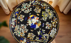 Luxuries Round Marble Coffee Table – Semi-Precious Gemstone Inlay Pietra Dura Table Top – Handmade Luxury Furniture for Home Décor Unique Handicrafts IND
