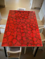 Red Agate Center Dining Table – Handmade Gemstone Stone Art Furniture – Unique Home Decor Unique Handicrafts IND