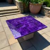 Purple Amethyst Agate Center Table – Natural Stone Coffee Table for Modern Homes Unique Handicrafts IND
